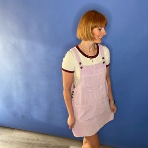 Lavender corduroy overall dress jumper!